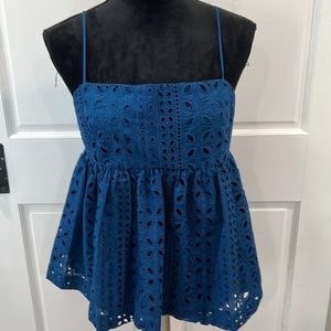 J.Crew size small, BoHo,  tank top, fully lined, zipper back, adjustable straps